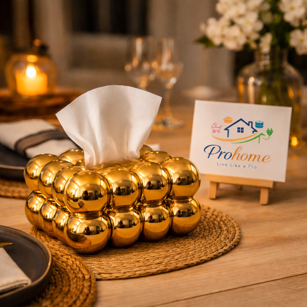 Golden Cloud-Soft Bubble Tissue Box _ Elegant Home & Living Decor