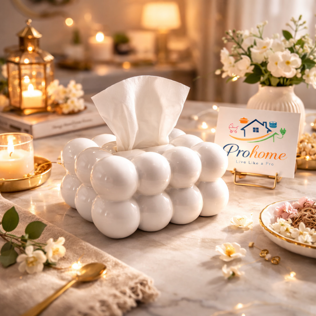 White Cloud-Soft Bubble Tissue Box _ Elegant Home & Living Decor