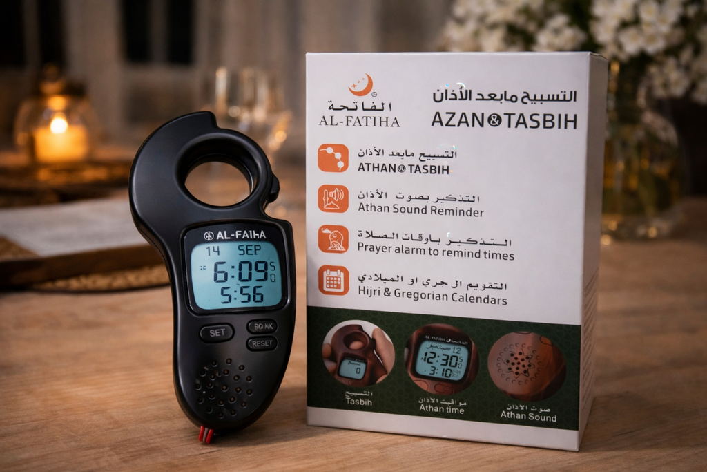 Digital Tasbih Counter With Azhan Alarm – Hijri Calendar – Date Time - LED light tasbih