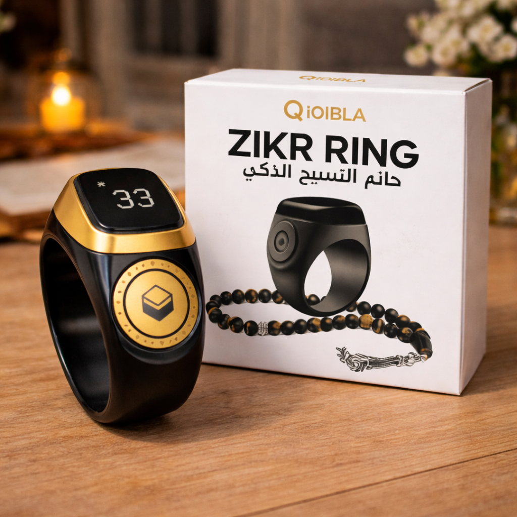 Smart Digital Tasbeeh Counter – iQibla Smart Ring with Prayer Times,LED Display & Long Battery Life