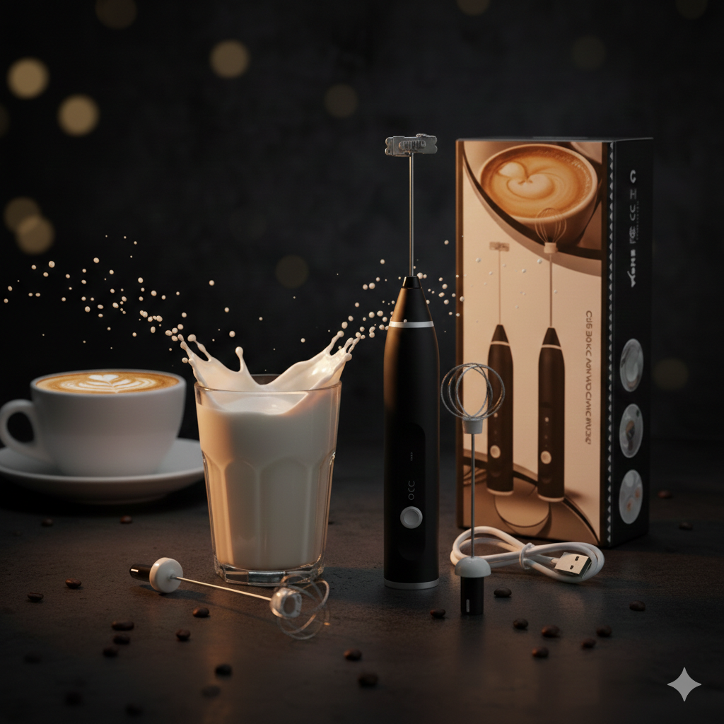 2 in 1 Rechargeable Coffee Beater & Egg Beater Milk Stirring Handheld Multipurpose Beater