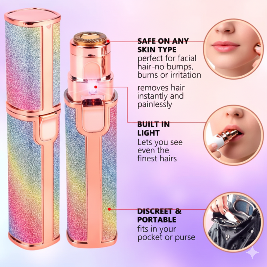 Flawless Rechargeable 2 in 1 Eyebrow Trimmer - Hair Remover & Nose, Chin Trimmer