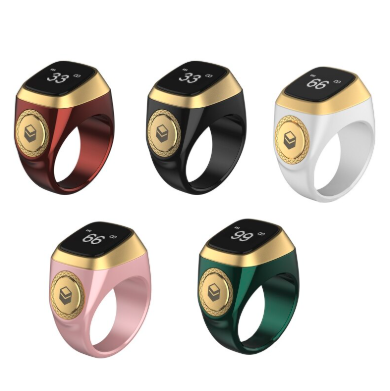 Smart Digital Tasbeeh Counter – iQibla Smart Ring with Prayer Times,LED Display & Long Battery Life