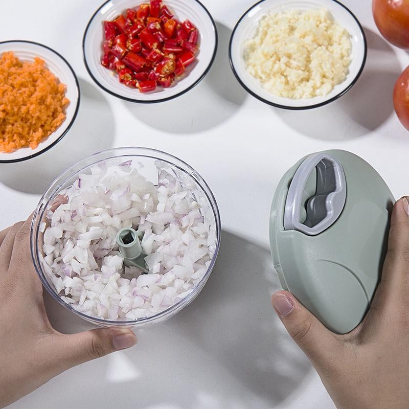 Manual Hand Chopper with Stainless Steel Blades – Fast Food Processor for Meat, Vegetables & Fruit