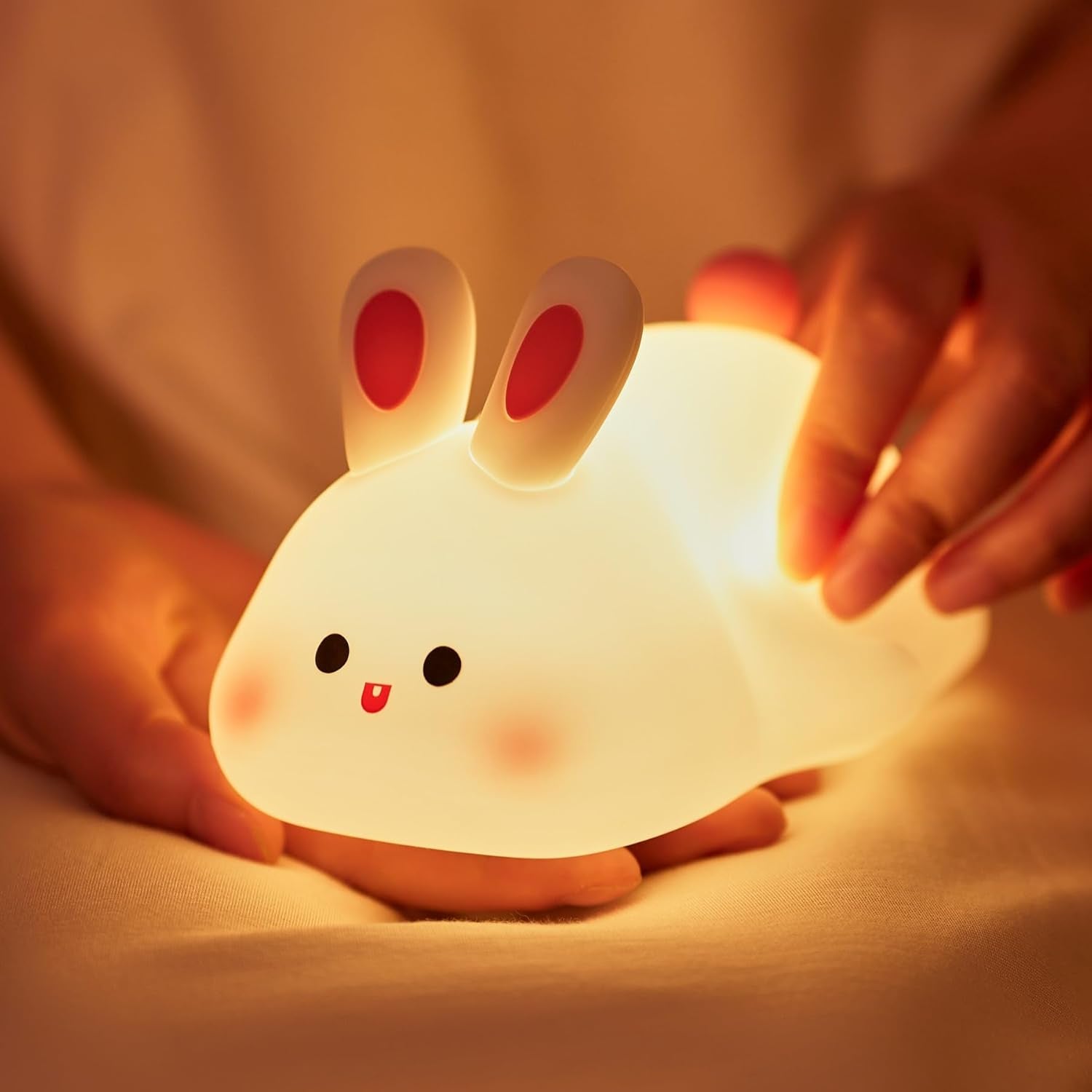 Bunny Silicone Night Light _ Rechargeable, Portable Baby Night Lamp for Bedroom, Gifts & Home Decor