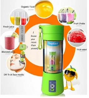 USB Rechargeable Juicer Blender 6 Blades Electric Blender Mini Portable Personal Size (ANY COLOR)