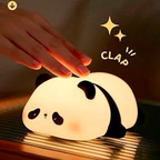 Panda Lamp Cute Panda Night Light Soft Silicone Led Lamp for Kids Bedroom Warm White